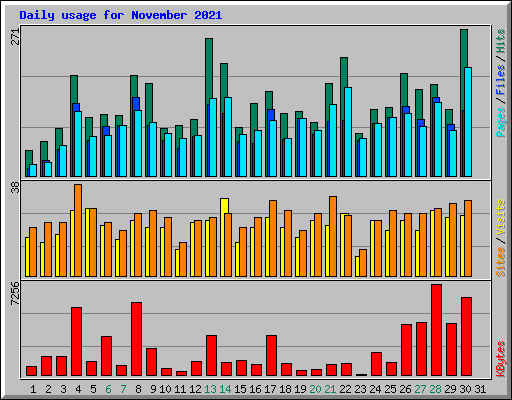 Daily usage for November 2021