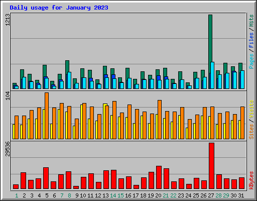 Daily usage for January 2023