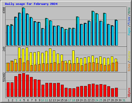 Daily usage for February 2024