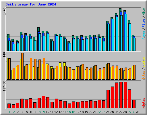 Daily usage for June 2024
