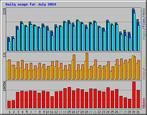 Daily usage for July 2024