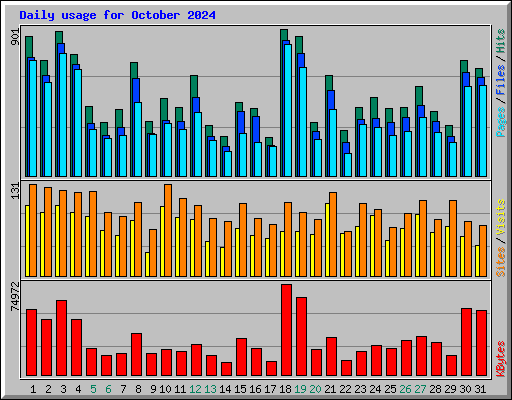 Daily usage for October 2024