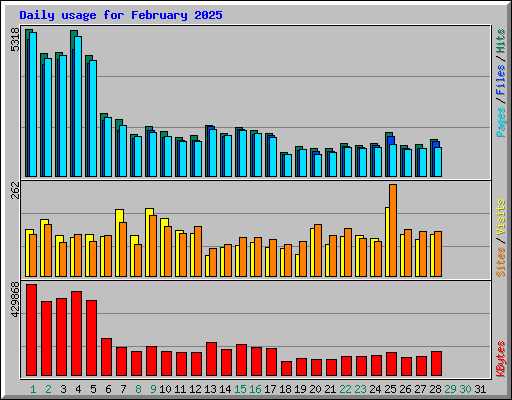 Daily usage for February 2025