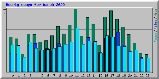 Hourly usage for March 2022