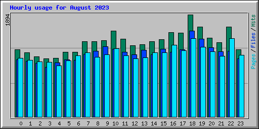 Hourly usage for August 2023