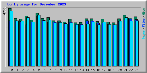 Hourly usage for December 2023
