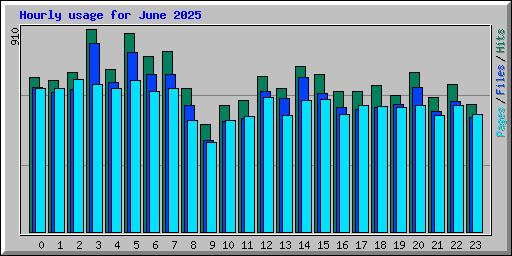 Hourly usage for June 2025