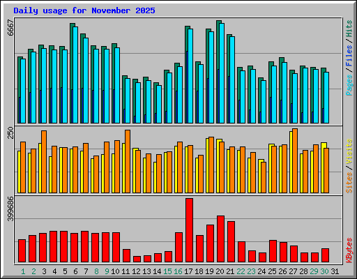 Daily usage for November 2025