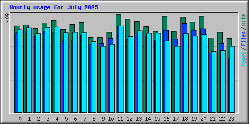 Hourly usage for July 2025